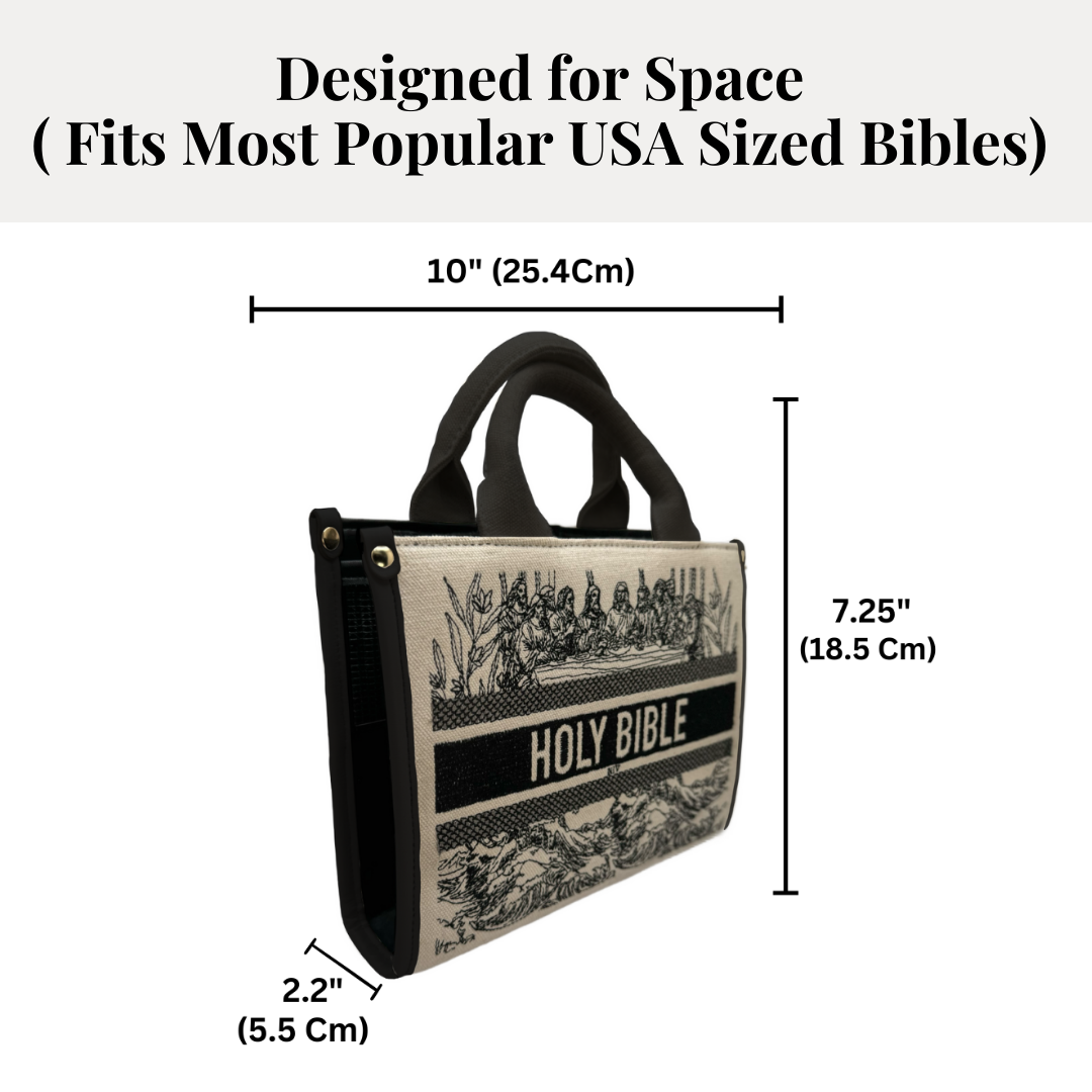 Hand Embroidered Last Supper Bible Purse