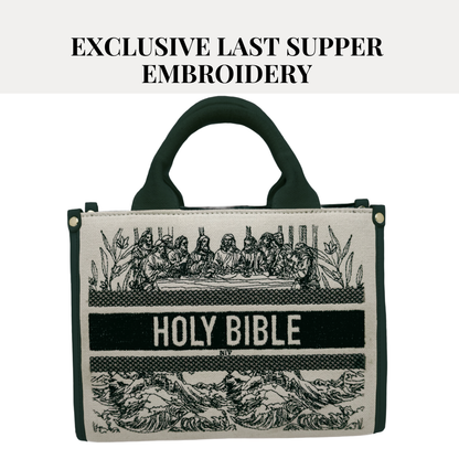 Hand Embroidered Last Supper Bible Purse